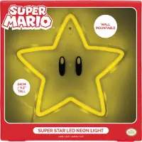 Super Mario Super Star LED Neon Wall Light – Officieel Gelicentieerde Super Mario Wandlamp, 24 cm, USB‑Voeding-
