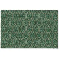 MuchoWow Deurmat 60x40 cm - Droogloopmat Geometrisch - Patroon - Groen - Mat voor binnen - Schoonloopmat - Deurmatten met print - Inloopmat