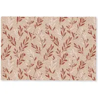 MuchoWow Deurmat 60x40 cm - Droogloopmat Takjes - Patroon - Bessen - Crème­kleuren - Mat voor binnen - Schoonloopmat - Deurmatten met print - Inloopmat