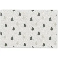 MuchoWow Deurmat 60x40 cm - Droogloopmat Illustratie - Kerstbomen - Wit - Mat voor binnen - Schoonloopmat - Deurmatten met print - Inloopmat