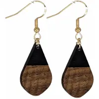 Charme Bijoux Oorbellen-Manon-Hout-Zilver-Goudkleurig -