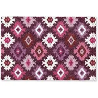 MuchoWow Deurmat 90x60 cm - Droogloopmat Patroon - Diamantvorm - Paars - Mat voor binnen - Schoonloopmat - Deurmatten met print - Inloopmat