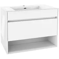 Kielle Nefia - Kast met wastafel 80 cm, glanzend wit 50027S810