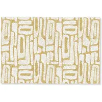 MuchoWow Deurmat 90x60 cm - Droogloopmat Zandkleur - Wit - Patroon - Mat voor binnen - Schoonloopmat - Deurmatten met print - Inloopmat