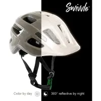 Swivvle Fietshelm Kind Maat XS 48 – 50 cm – 360° Reflecterend – CE EN1080 – Inclusief Groene Gesp Sluitingssysteem