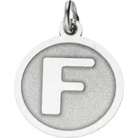 MOOYE ® - Collectie Zilveren Letter F rond mat en glans kettinghanger