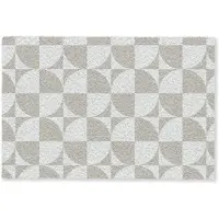 MuchoWow Deurmat 60x40 cm - Droogloopmat Lichtgrijs - Wit - Vierkant - Rond - Mat voor binnen - Schoonloopmat - Deurmatten met print - Inloopmat