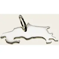 MOOYE ® - Collectie Zilveren Landkaart Costa Rica ketting hanger