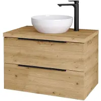 Kielle Idolio - Kast inclusief wastafelblad 80x54x50 cm, met uitsparing, karamel 50024801