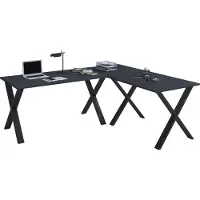 VCM Hoekbureau Computerbureau Hoekbureau Lona 50 X Aluminium Zwart