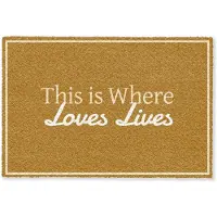 MuchoWow Deurmat 60x40 cm - Droogloopmat Quote - Modern - Mosterdgeel - Mat voor binnen - Schoonloopmat - Deurmatten met print - Inloopmat