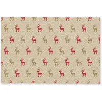 MuchoWow Deurmat 90x60 cm - Droogloopmat Patroon - Herten - Beige - Mat voor binnen - Schoonloopmat - Deurmatten met print - Inloopmat