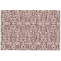 MuchoWow Deurmat 90x60 cm - Droogloopmat Donkerblauw - Roze - Patroom - Symmetrisch - Mat voor binnen - Schoonloopmat - Deurmatten met print - Inloopmat
