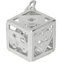 MOOYE ® - Collectie Zilveren Verpleging kubus met hartslag en stethoscoop kettinghanger
