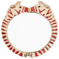Manfield Goudkleurige zebra armband met rode details | Maat adult