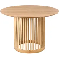 Beliani BOYLE - Eettafel - Lichtbruin - ø 110 cm - Eikenfineer