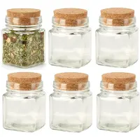 Excellent houseware Kruidenpotjes / kleine voorraadpotjes - 18x stuks - glas - transparant - 160 ml - flessenpost - mini formaat