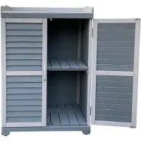 Helloshop26 Tuin tafel met lage elementen en werkblad 99,7 cm grijs 16_0002398