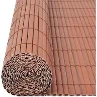 vidaXL Clôture de jardin Double face PVC 150 x 300 cm Marron