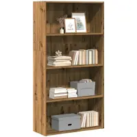 vidaXL Boekenkast 80x30x152 cm bewerkt hout artisanaal eikenkleurig