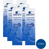 Unicare Alles-in-één Lenzenvloeistof - Voordeelverpakking 6 x 360 ml - Voor Zachte Contactlenzen - Reiniging - Desinfectie - Inclusief 6 Lenzendoosjes