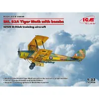 ICM Modelbouwpakket Militaire voertuigen - 32038 DH. 82A Tiger Moth with bombs - WWII British Plastic - 1:32 - Modelbouw