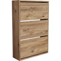 En.casa Schoenenkast Aurskog met 3 vouwdeuren 110x73,5x24 cm eiken