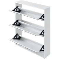En.casa Schoenenkast met spiegels 3 vouwdeuren 102,5x63x17 wit