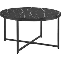 En.casa Salontafel Uppvidinge 45xØ80 cm marmer look zwart