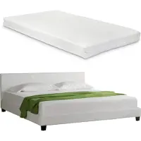 Corium Barcelona Bedframe kunstleer en matras 180x200 wit
