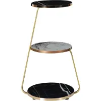 En.casa Bijzettafel Sipoo 74x46x37cm marmer zwart en marmer wit