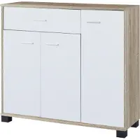 En.casa Halmeubel Bobeck 72x80x28 cm eikenkleurig en wit