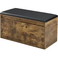 En.casa Opbergbank schoenenkast met lade 80x39x45 cm eiken zwart