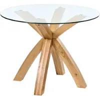 Beliani YAPP - Eettafel - Lichtbruin - 100 x 100 cm - Glas