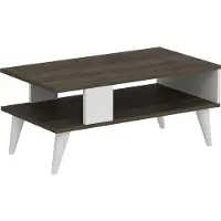 En.casa Salontafel Lycksele 40x90x45 cm walnootkleurig en wit