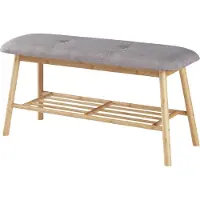 En.casa Schoenenrek 45x90x30 cm bamboe grijs