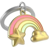 Metalmorphose sleutelhanger Regenboog - Multi color / 3.5 x 3 x 0.5 cm / Metaal