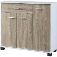 En.casa Halmeubel Bobeck 72x80x28 cm wit en eikenkleurig