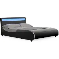 Corium Valencia - LED - Bedframe kunstleer 140x200 cm zwart