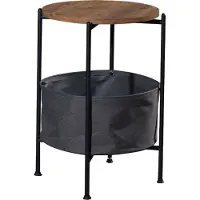 En.casa Bijzettafel Suonenjoki 59x47cm zwart en walnootkleurig