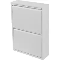 En.casa Schoenenkast Sokndal 2 kleppen wit 71x50x15 cm []