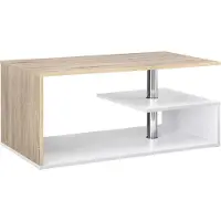 En.casa Salontafel Haarlem rechthoekig wit en eikenkleurig 90x50x41 cm []