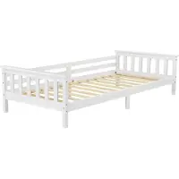En.casa Kinderbed met bedbodem en uitvalbeveiliging 90x200 cm wit