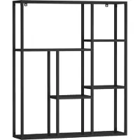 En.casa Wandplank Jämijärvi staal 90x75x18 cm zwart