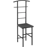 En.casa Dressboy kledingrek stoel 107x45x45 cm metaal donkergrijs