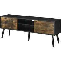 En.casa TV meubel Eskilstuna 120x29,5x46,5 zwart houtkleurig donker