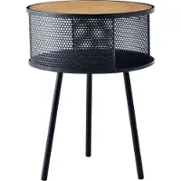 En.casa Bijzettafel Bjørnsund rond 45xØ34 cm houtkleurig en zwart