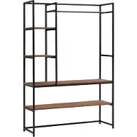 En.casa Kledingrek Horgau 180x120x40 cm zwart en walnootkleurig []