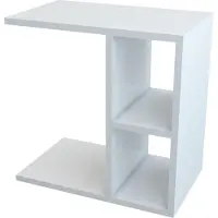 En.casa Bijzettafel Ravnsborg met 2 planken 50x50x30 cm wit
