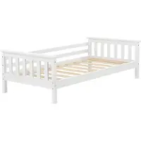 En.casa Kinderbed met bedbodem en uitvalbeveiliging 70x140 cm wit